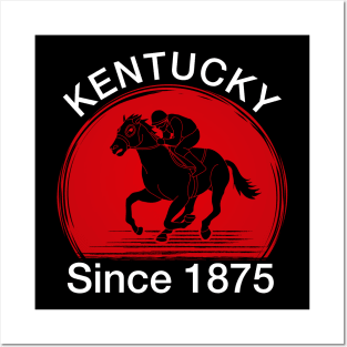 Kentucky Since 1875 Derby Day Tee, Funny Derby Suit Kentucky Jockey Silhouette Design Posters and Art